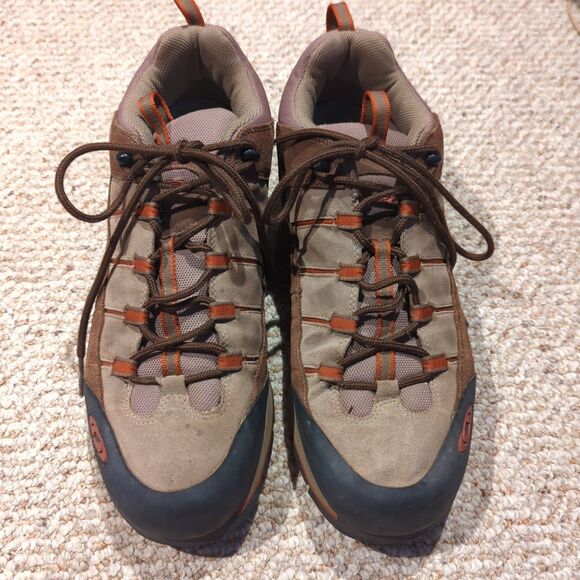 Salomon Hiking Shoes Mens 13 Brown Orange Outdoor ContraGrip Trail - Picture 2 of 8